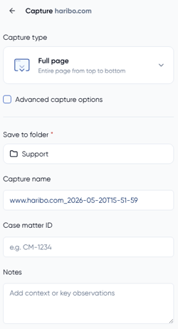 Capture Options
